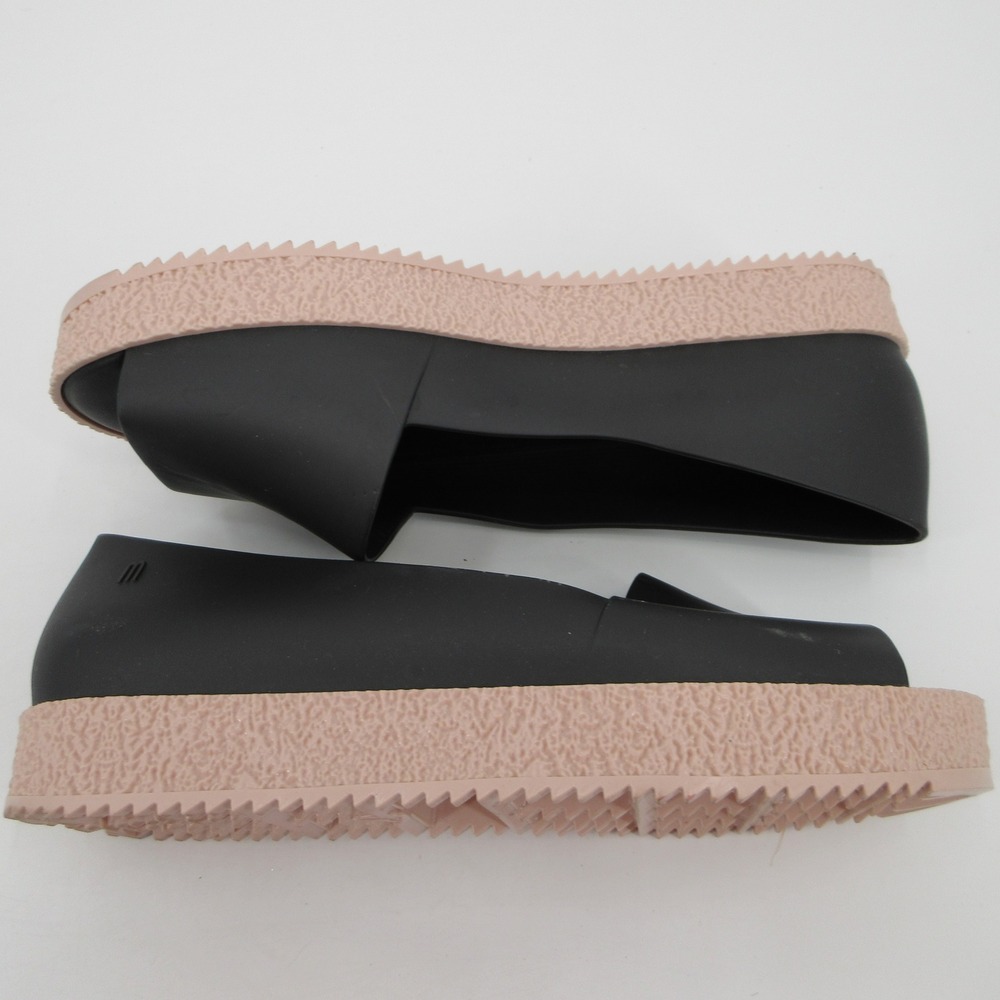 Melissa Hotness Women 10 Black Pink Platform Peep Toe Jelly Sandals Flatform - Picture 8 of 11